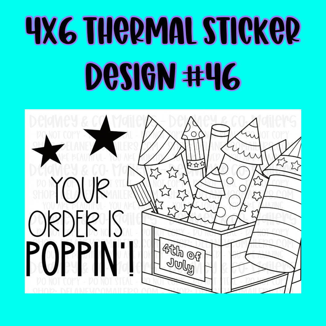 4x6 Thermal Pkg. Stickers.