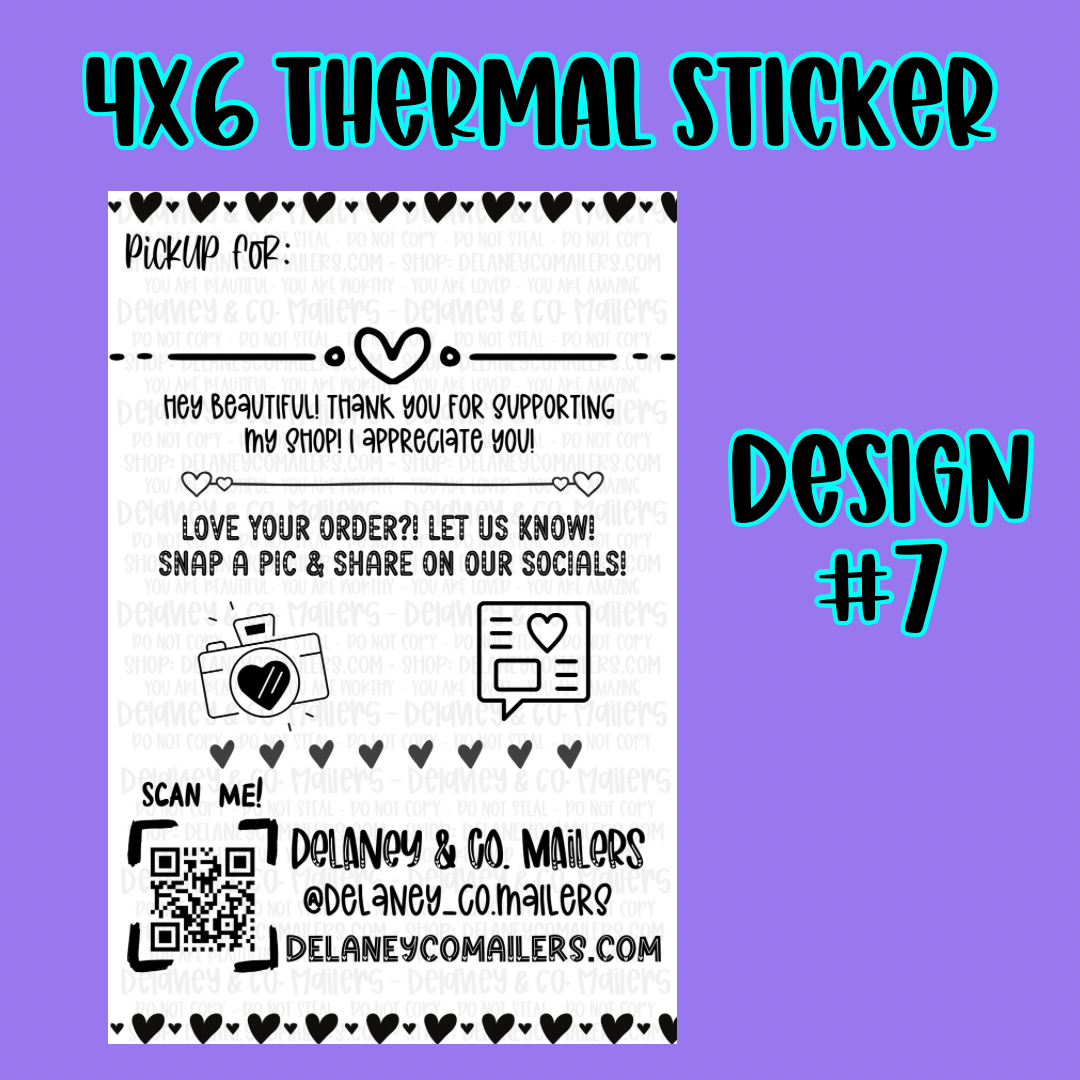 4x6 Thermal Pkg. Stickers [SemiCustom]