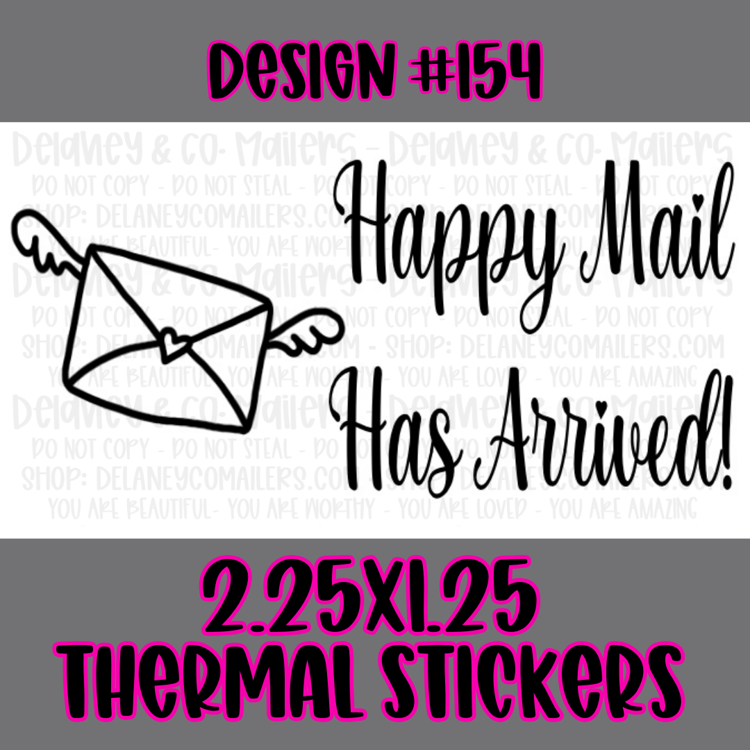 Happy Mail - 2.25x1.25 Thermal Pkg. Stickers