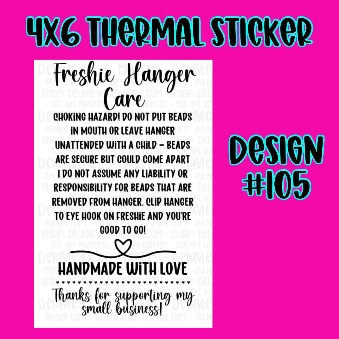 4x6 Thermal Pkg. Stickers.