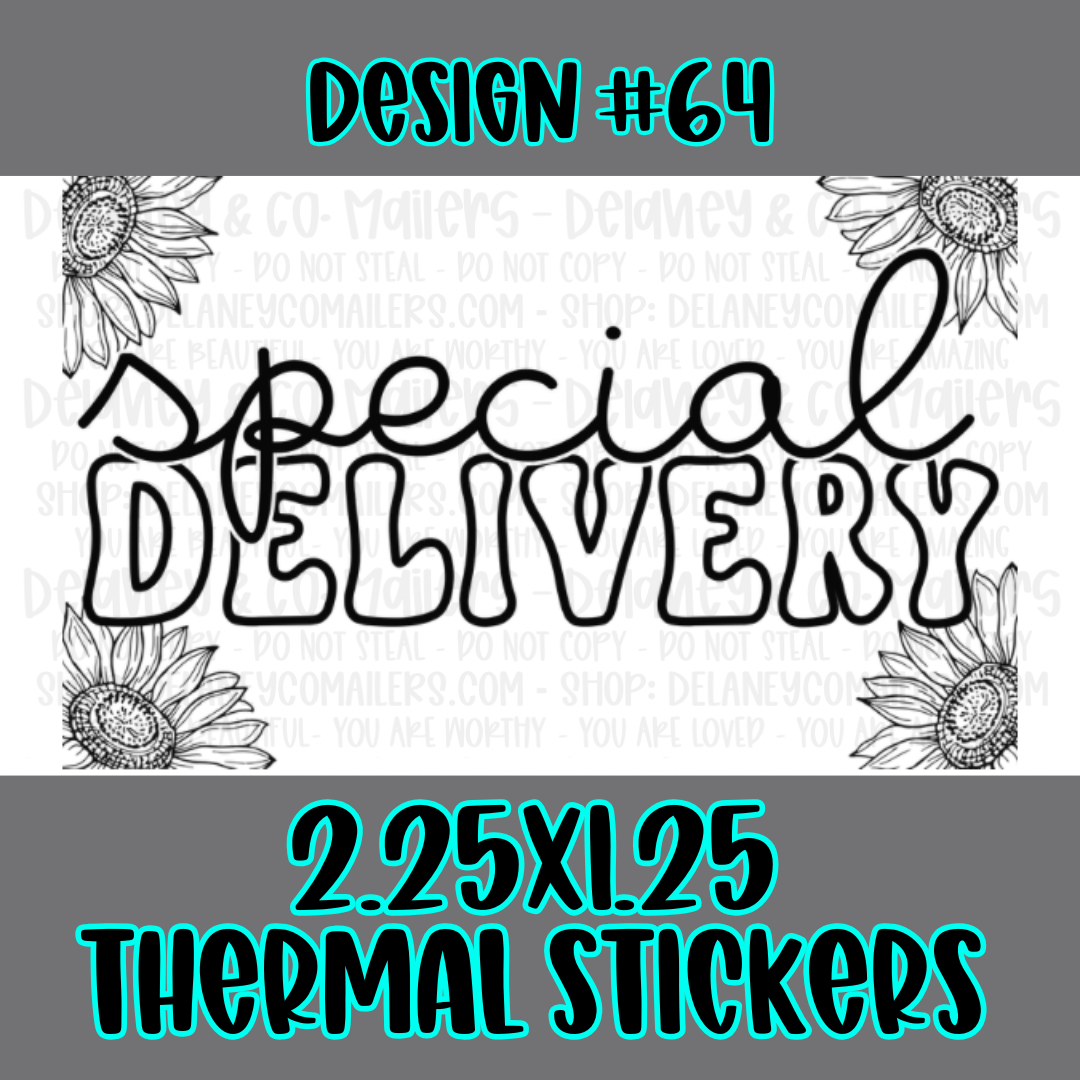 Happy Mail - 2.25x1.25 Thermal Pkg. Stickers