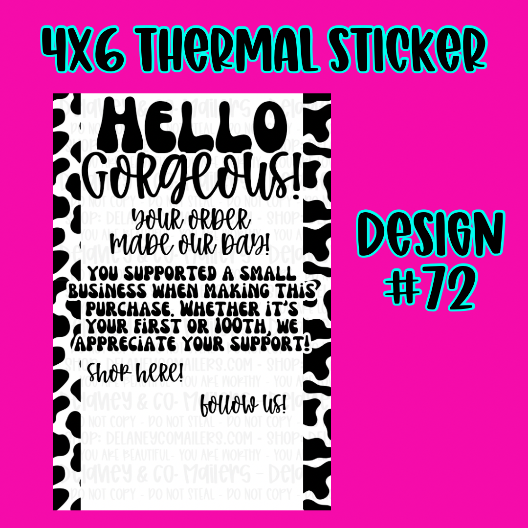 4x6 Thermal Pkg. Stickers [SemiCustom]
