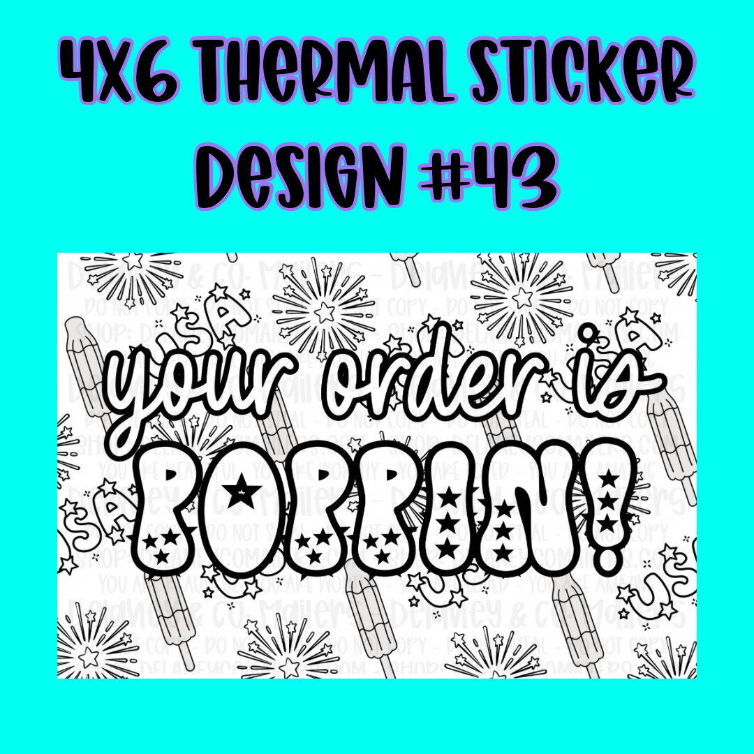 4x6 Thermal Pkg. Stickers.