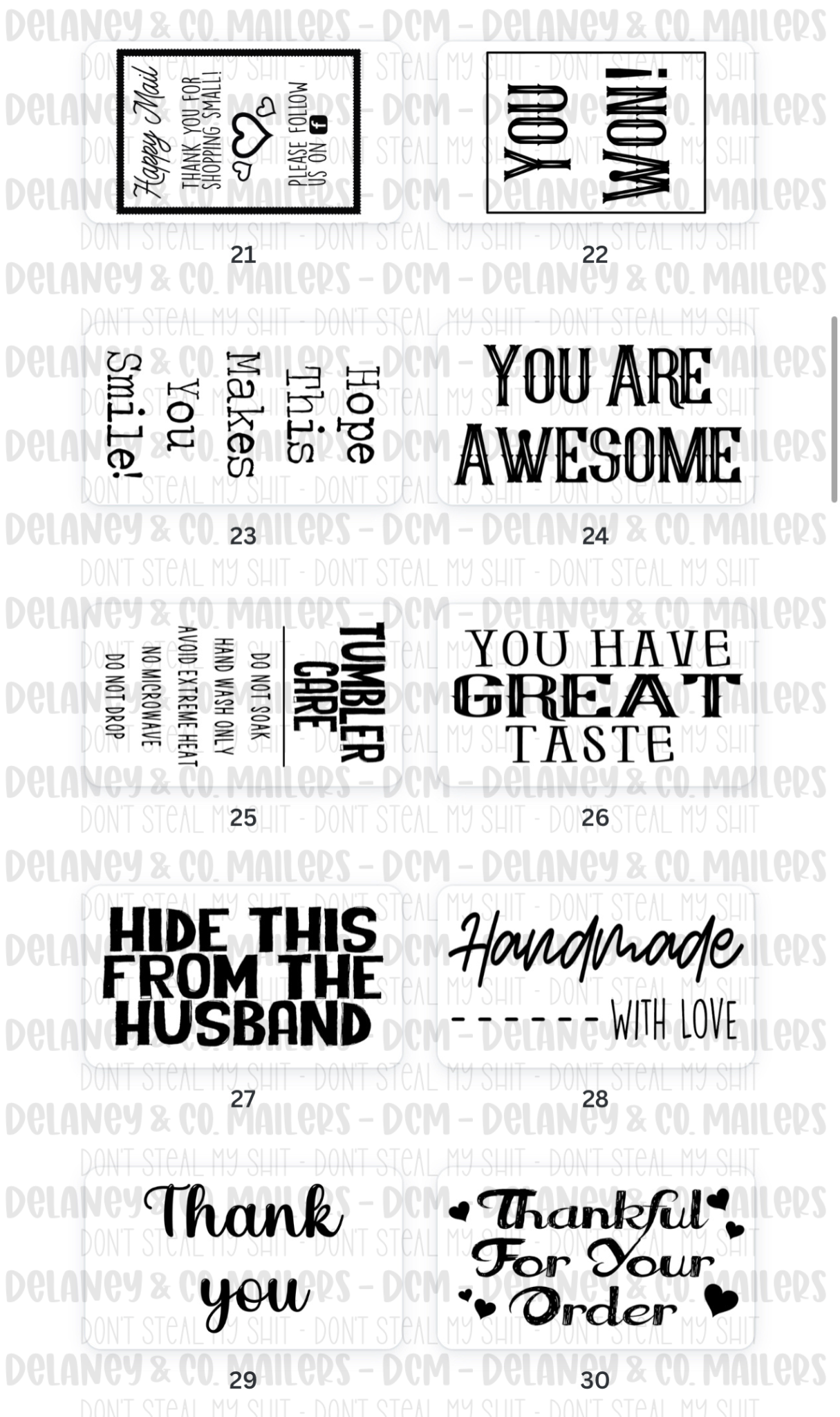 99 Assorted Themes - 2.25x1.25 Thermal Pkg. Stickers