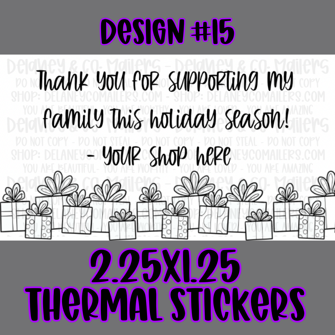 Semi Customizable - 2.25x1.25 Thermal Pkg. Stickers