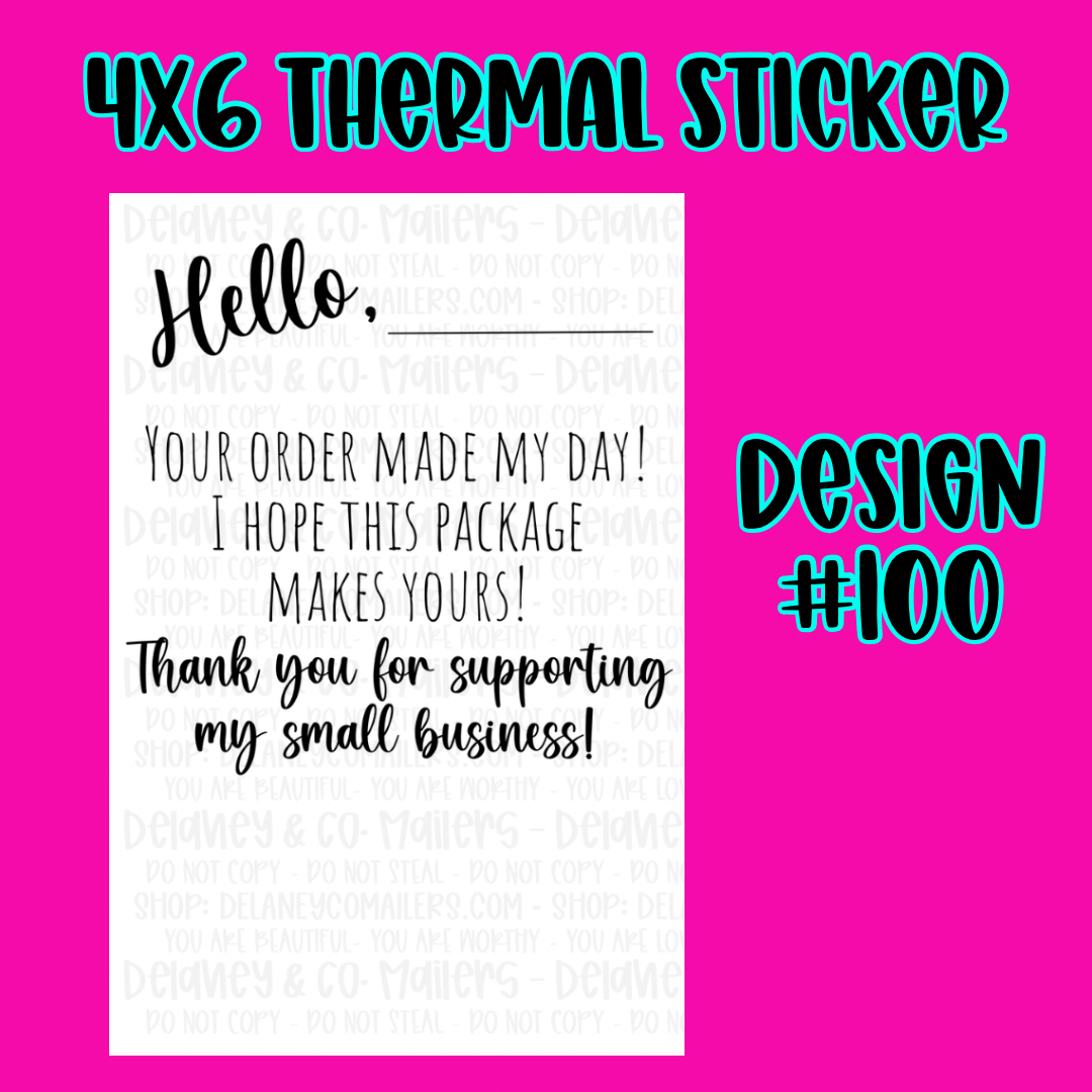 4x6 Thermal Pkg. Stickers [SemiCustom]