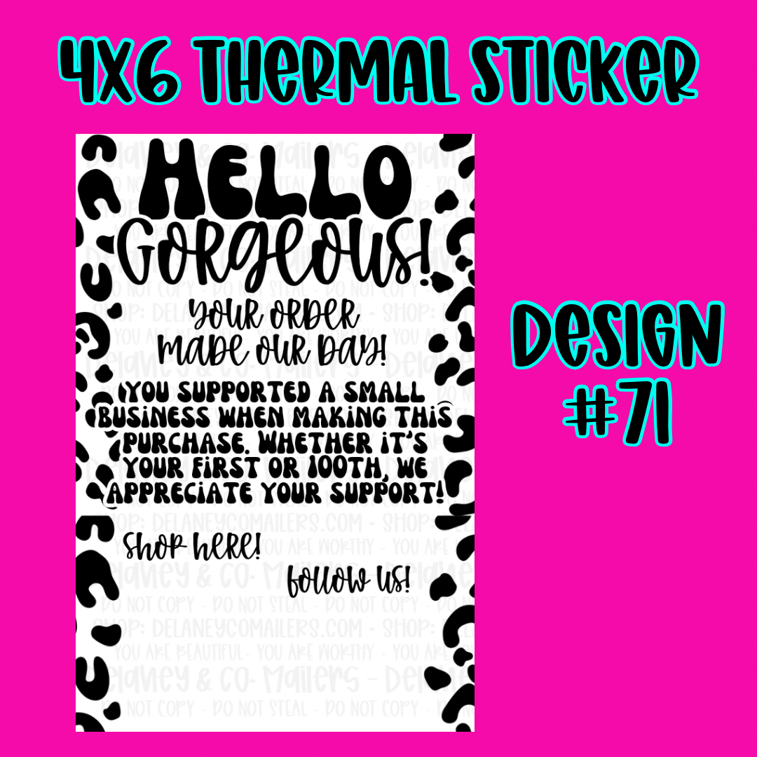 4x6 Thermal Pkg. Stickers [SemiCustom]