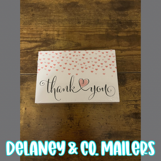 4x6 Thank You Cards - Hearts [50]