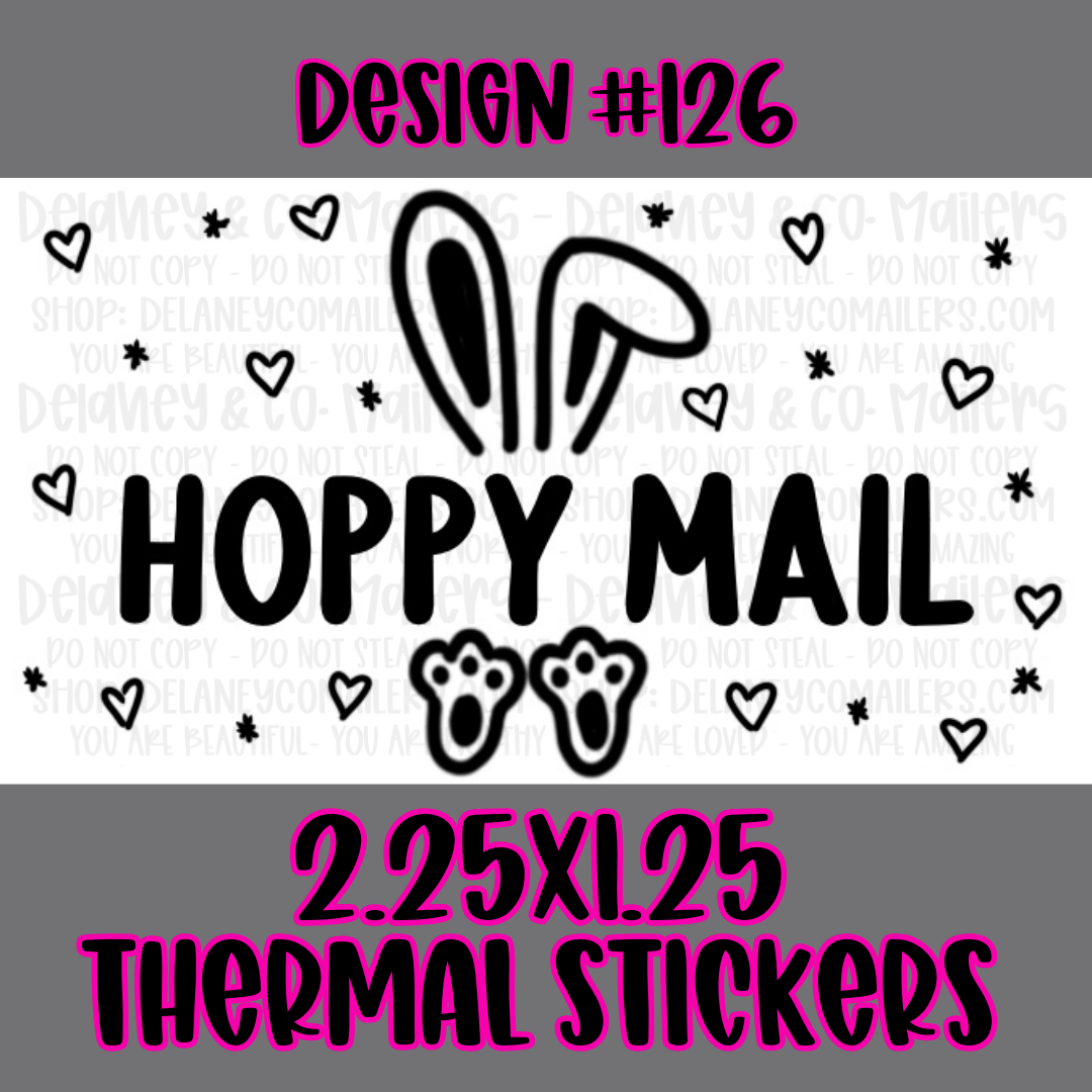 Happy Mail - 2.25x1.25 Thermal Pkg. Stickers