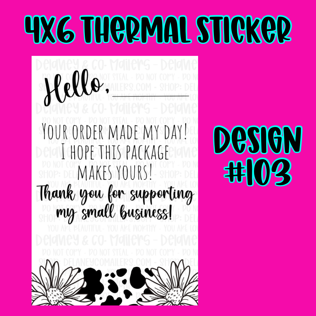 4x6 Thermal Pkg. Stickers [SemiCustom]