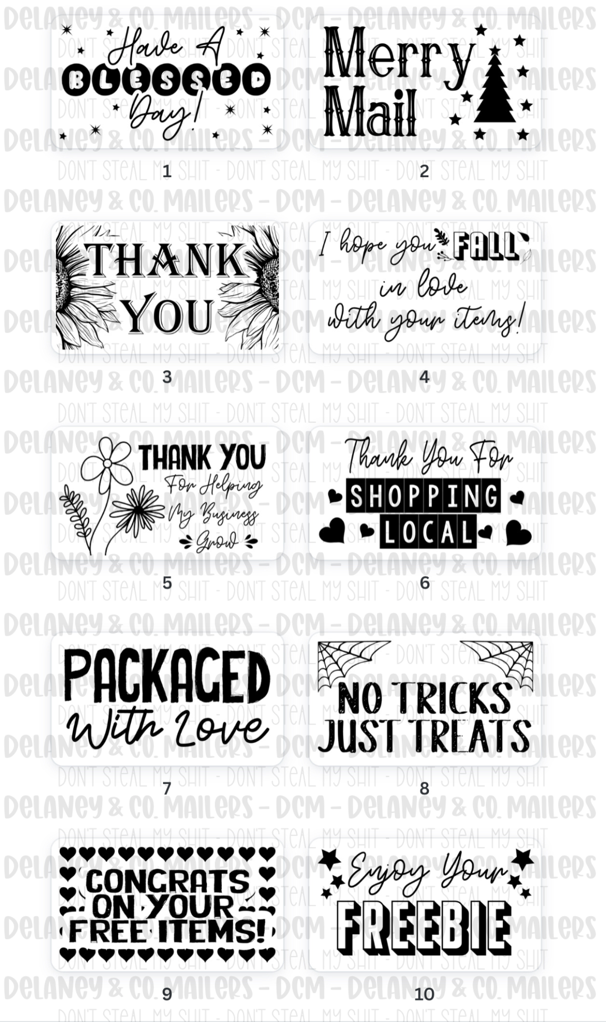 99 Assorted Themes - 2.25x1.25 Thermal Pkg. Stickers