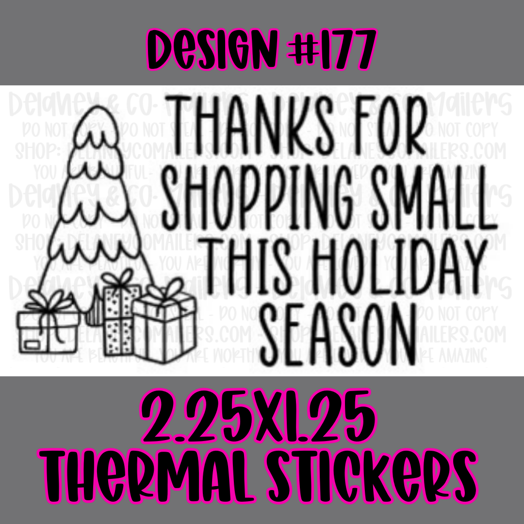 Holiday - 2.25x1.25 Thermal Pkg. Stickers