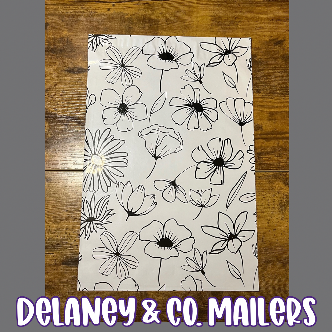 10x13 Doodle Flowers Polymailer [10]