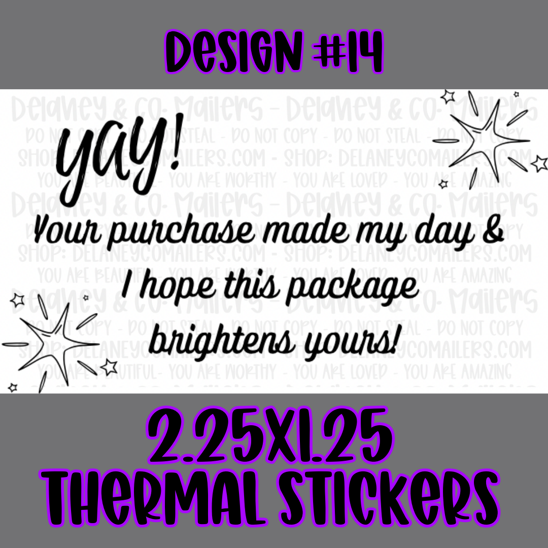 Positive Affirmations - 2.25x1.25 Thermal Pkg. Stickers