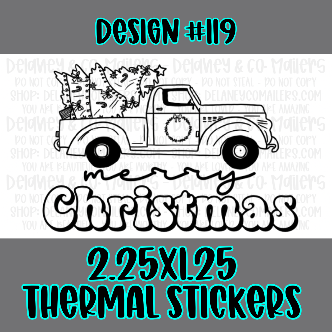 Holiday - 2.25x1.25 Thermal Pkg. Stickers