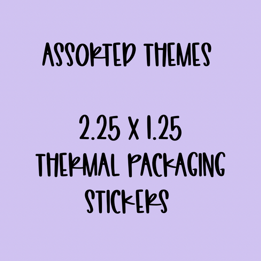 Assorted Themes - 2.25x1.25 Thermal Pkg. Stickers