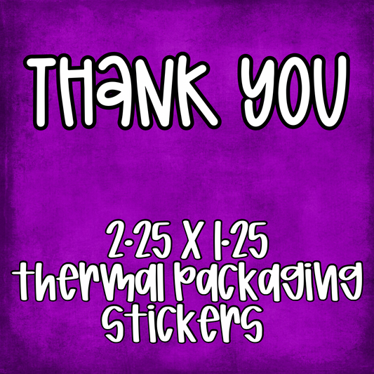 Thank You - 2.25x1.25 Thermal Pkg. Stickers