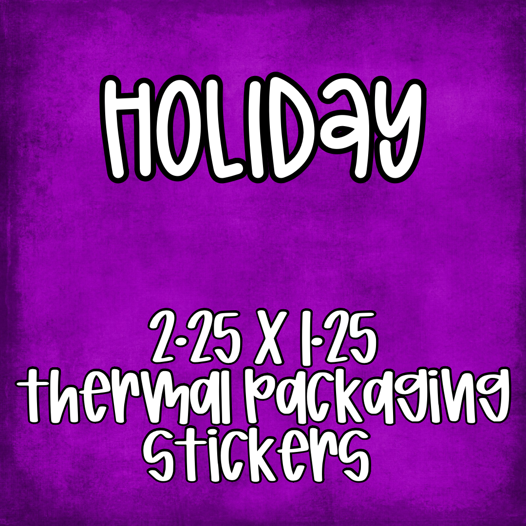 Holiday - 2.25x1.25 Thermal Pkg. Stickers