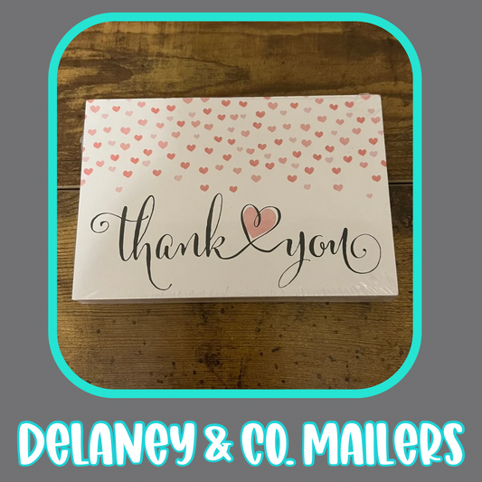 4x6 Thank You Cards - Hearts [50]