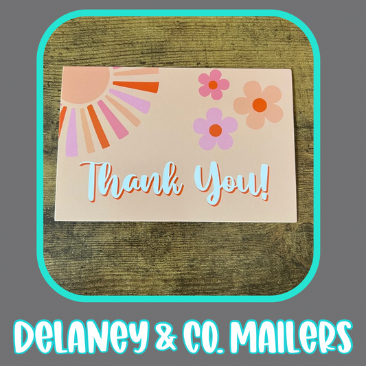 4x6 Thank You Cards - Floral Sun [25]