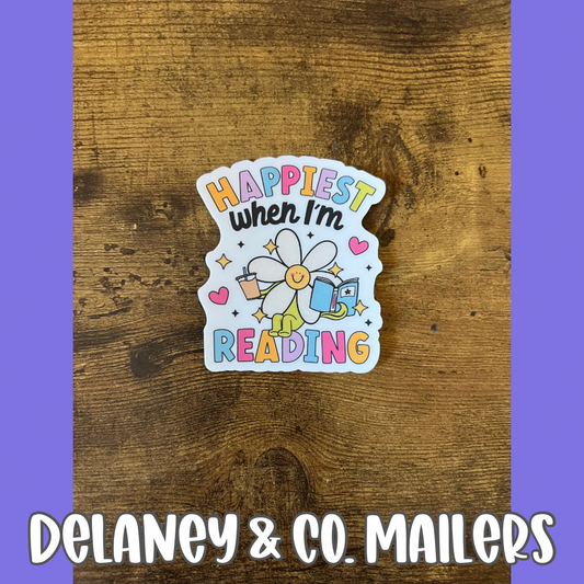 Happiest When I’m Reading [Vinyl Sticker]