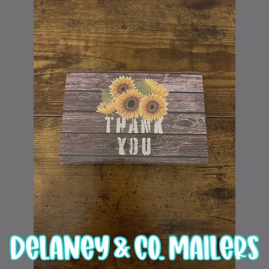 4x6 Thank You Cards - Sunflower [50]