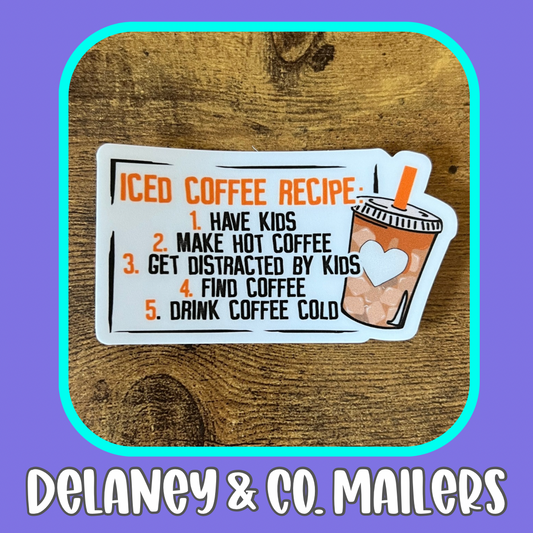 Iced Coffee Recipe [Vinyl Sticker]