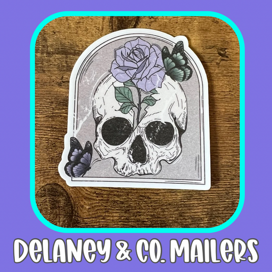 Skull + Rose + Butterflies [Vinyl Sticker]
