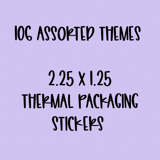 106 Assorted Themes - 2.25x1.25 Thermal Pkg. Stickers