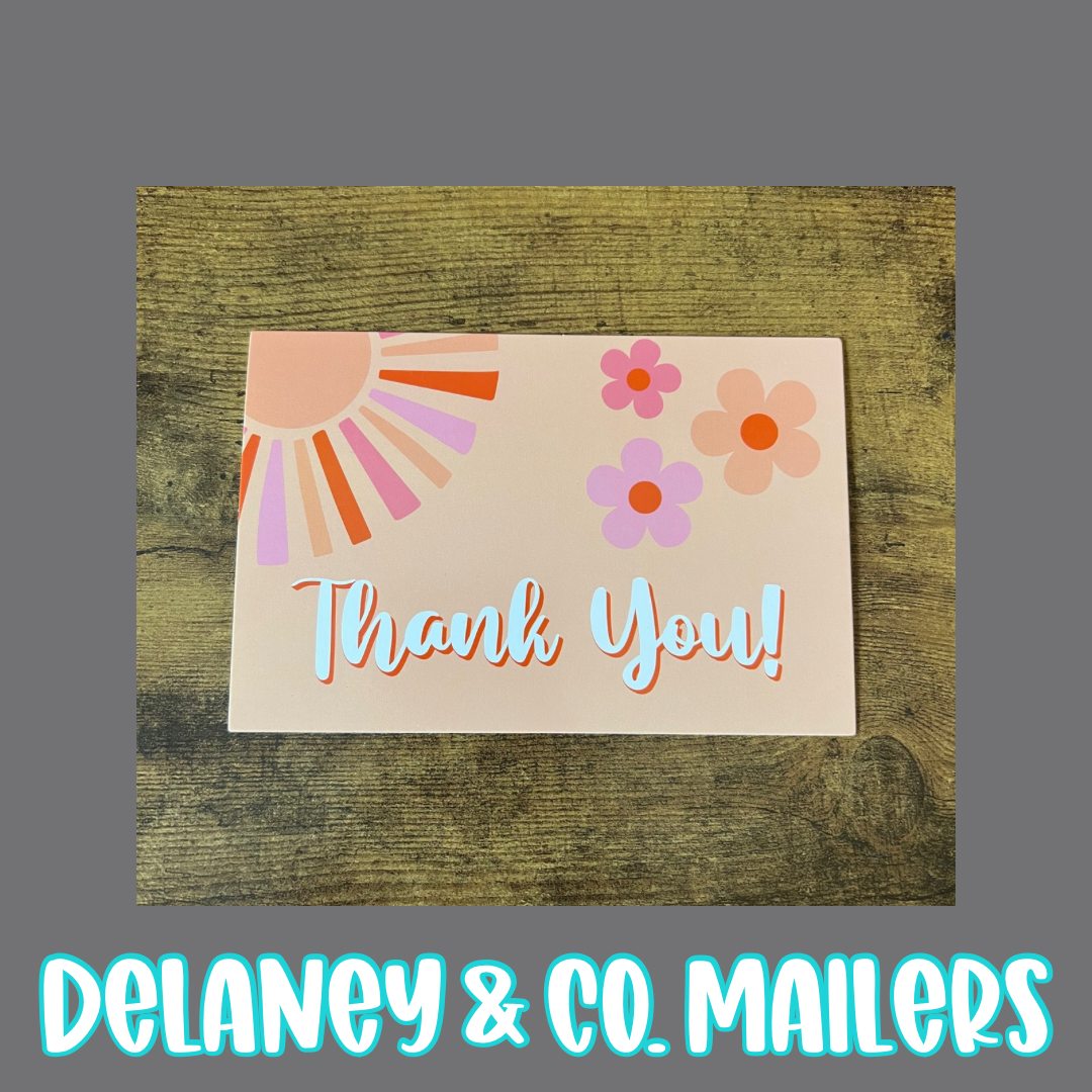 4x6 Thank You Cards - Floral Sun [25]