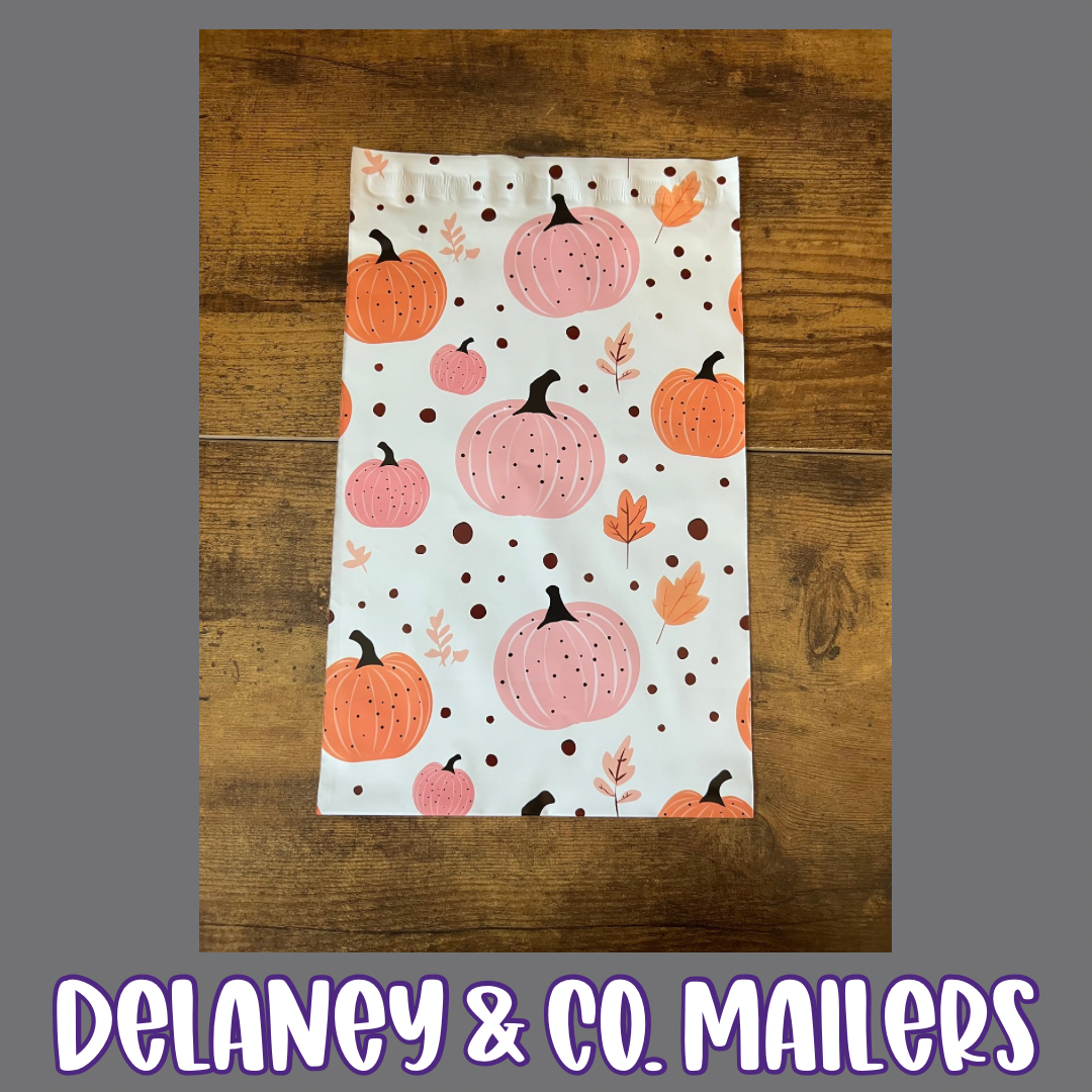 7.5x10.5 Pink Pumpkins Polymailer [10]