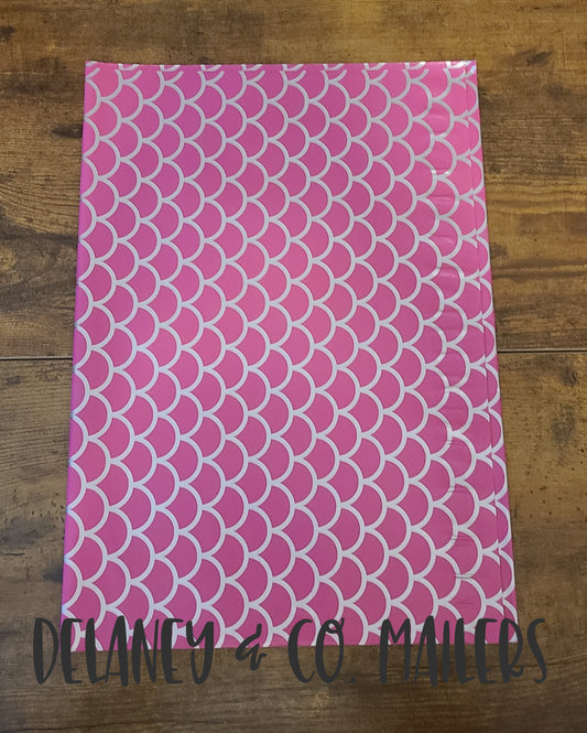 14.5x19 Pink Mermaid Scales Polymailer