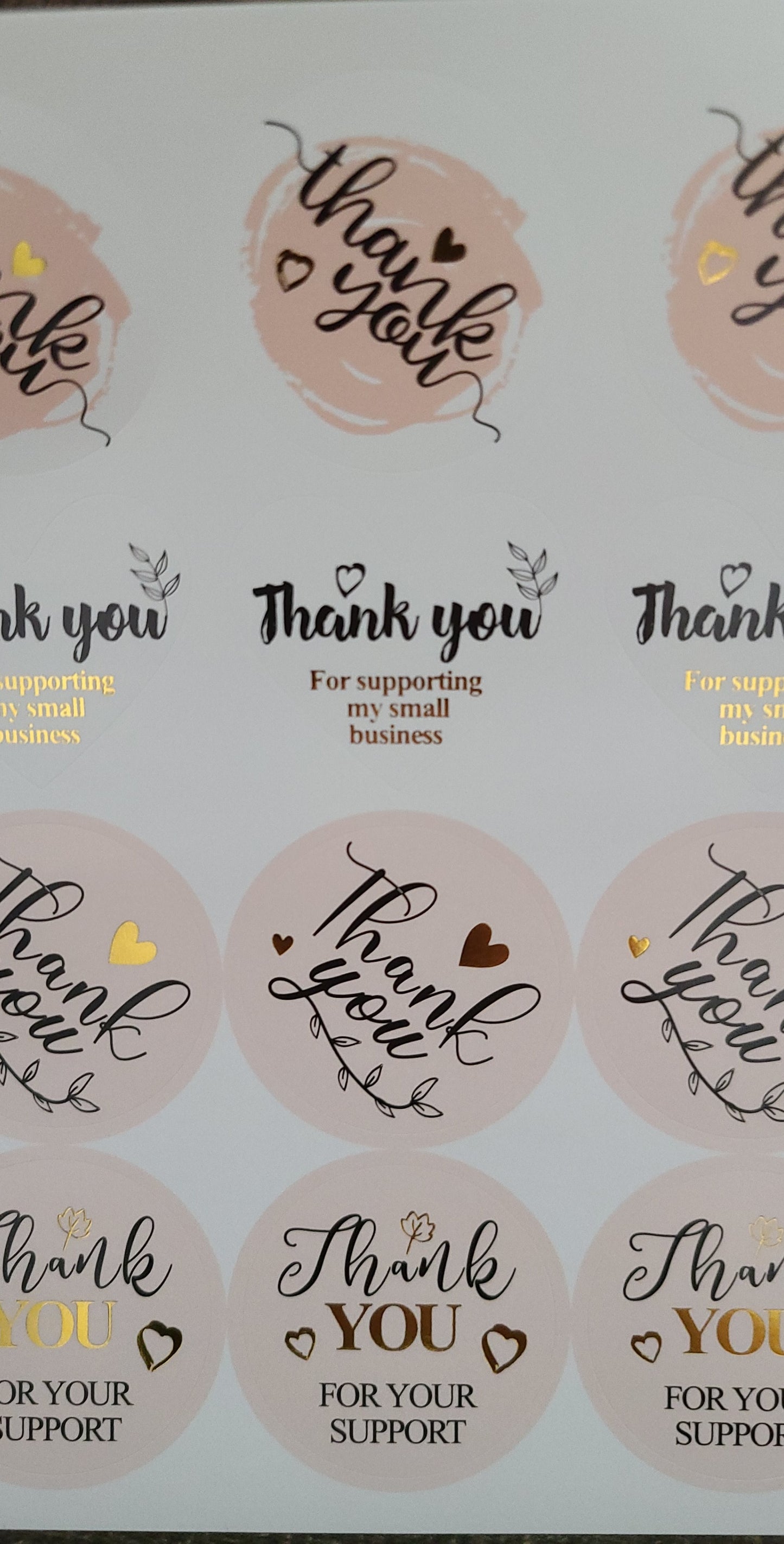 TY Pink/Gold Mixed Business Stickers [50]