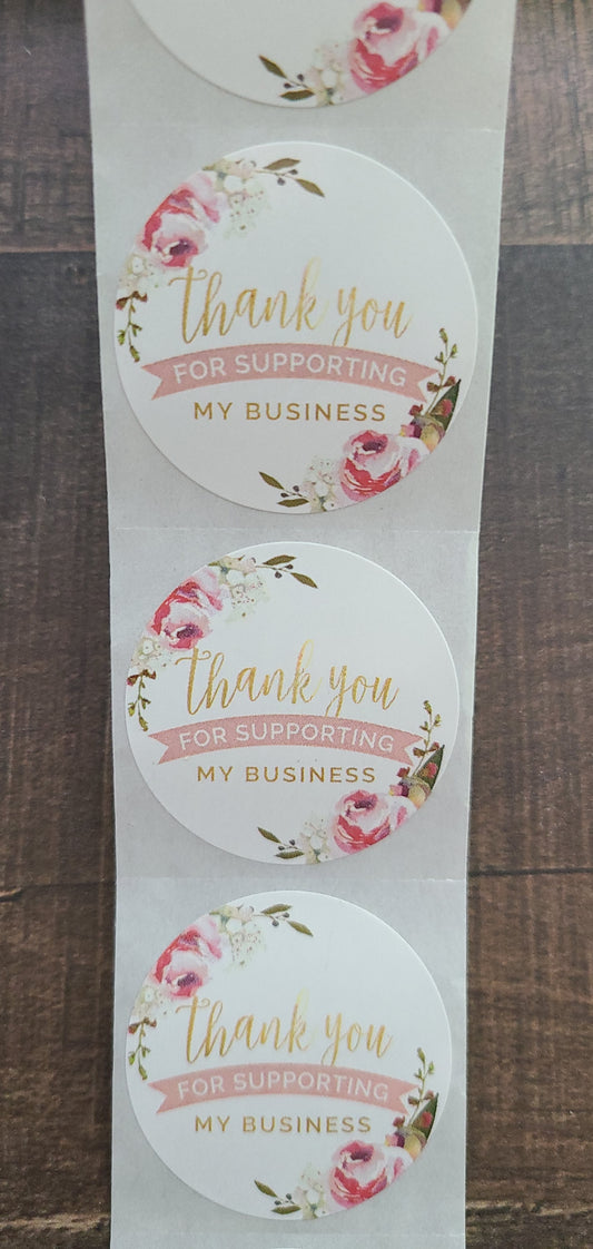 TY White/Pink Floral Business Stickers [50]