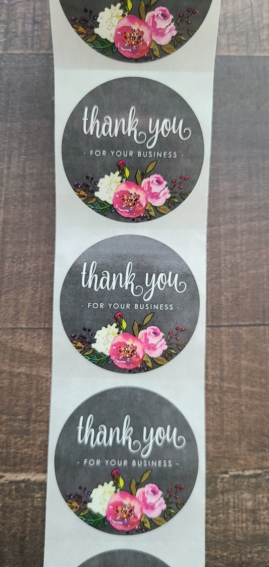 TY Gray/Floral Business Stickers [50]