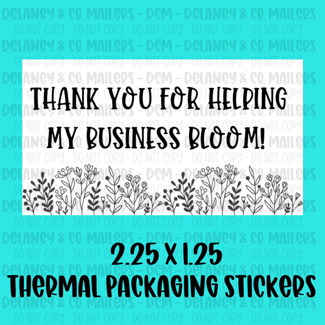 Thank You - 2.25x1.25 Thermal Pkg. Stickers