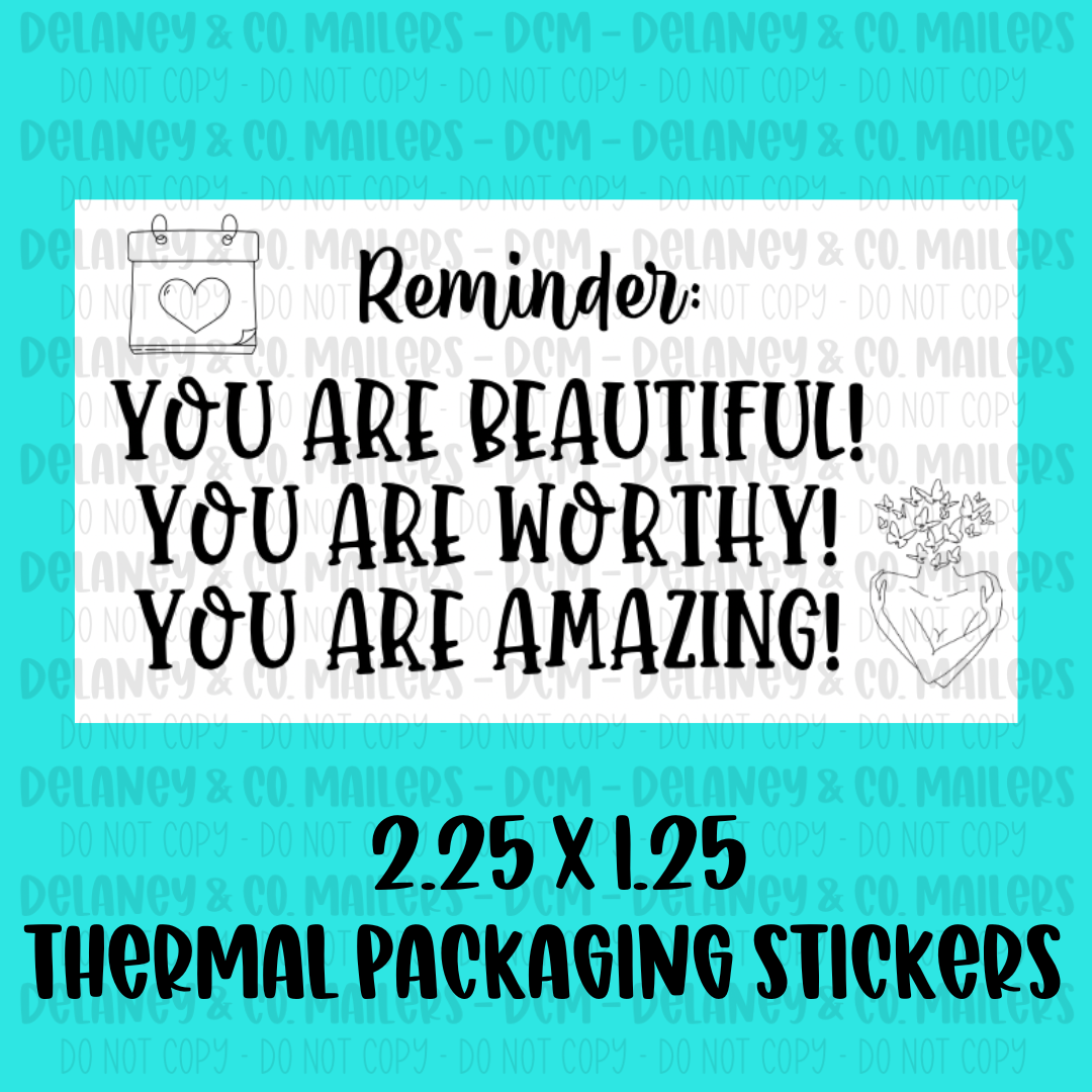 Assorted Themes - 2.25x1.25 Thermal Pkg. Stickers