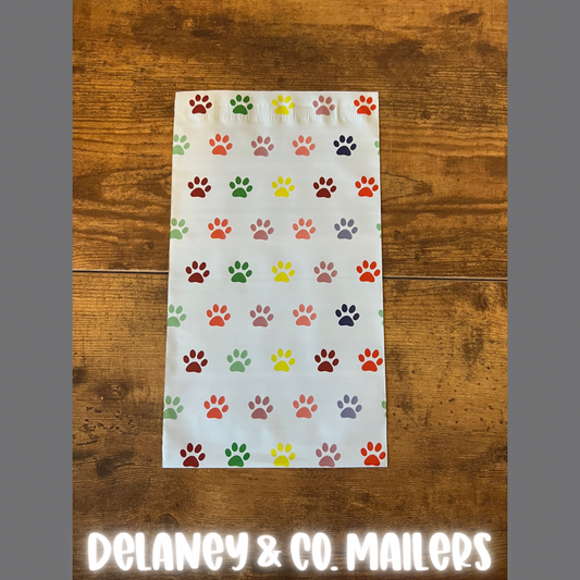 6x9 Colorful Paw Polymailer [10]