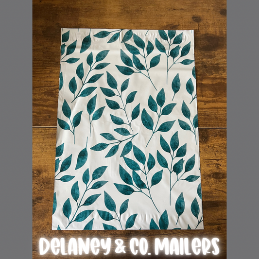 10x13 Blue Leaves Polymailer [10]