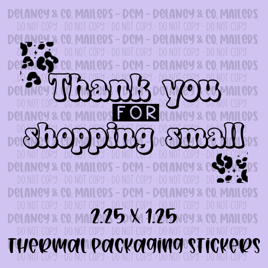 Thank You - 2.25x1.25 Thermal Pkg. Stickers