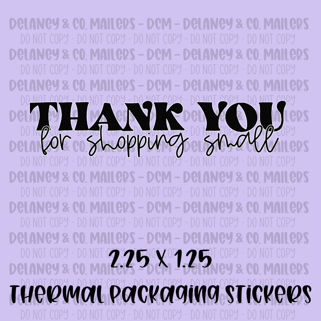 Thank You - 2.25x1.25 Thermal Pkg. Stickers