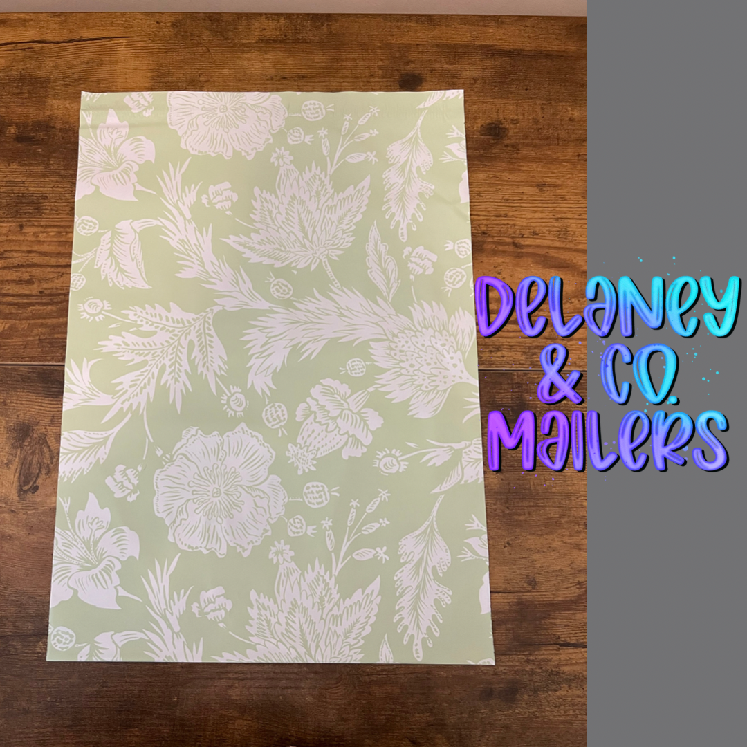 12x15.5 Sage Floral Polymailer [10]