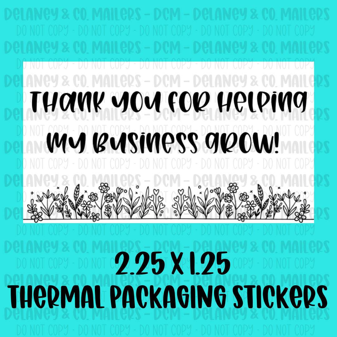 Thank You - 2.25x1.25 Thermal Pkg. Stickers