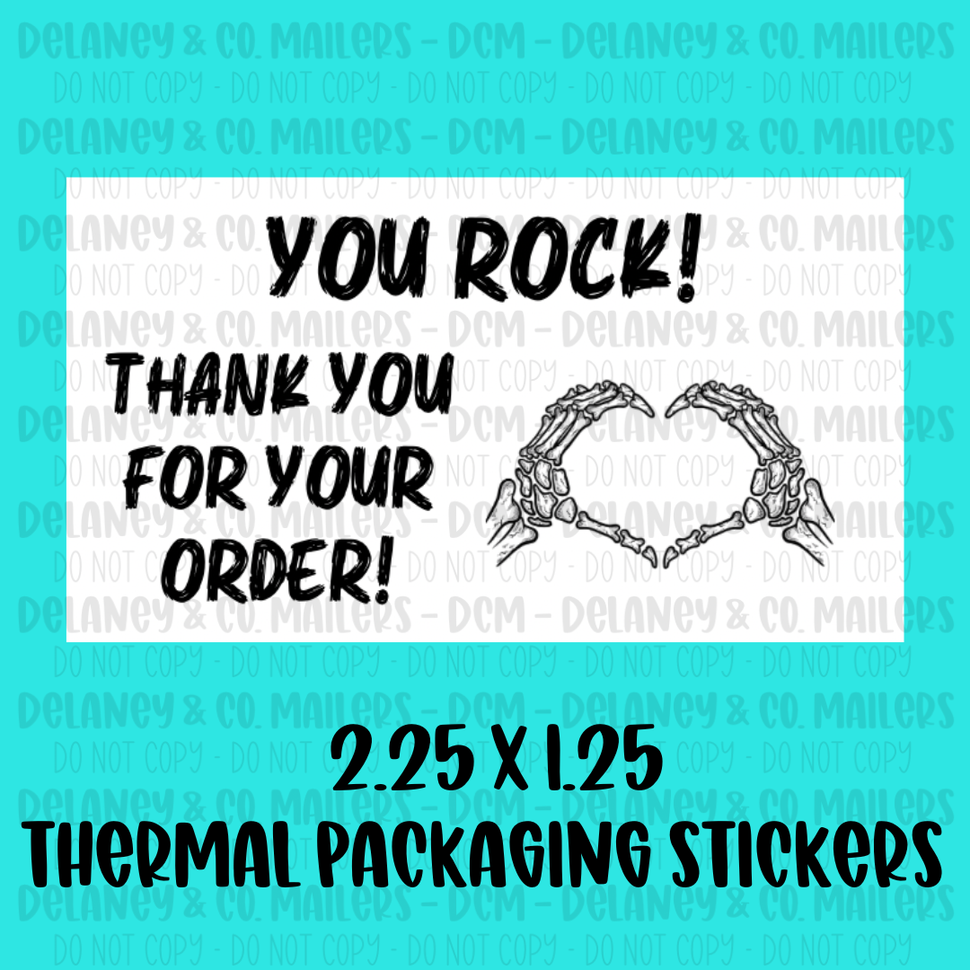 Thank You - 2.25x1.25 Thermal Pkg. Stickers