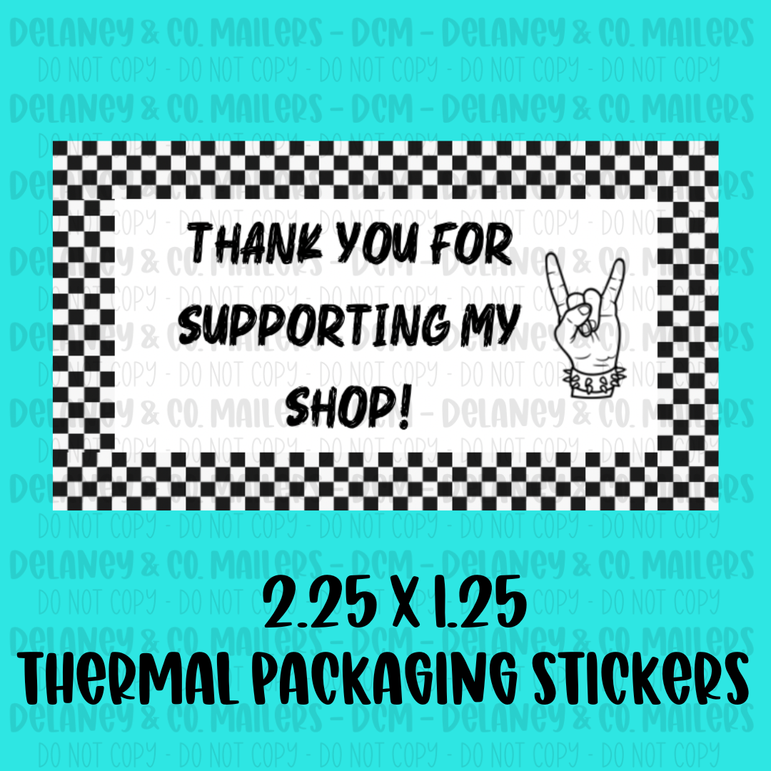 Thank You - 2.25x1.25 Thermal Pkg. Stickers