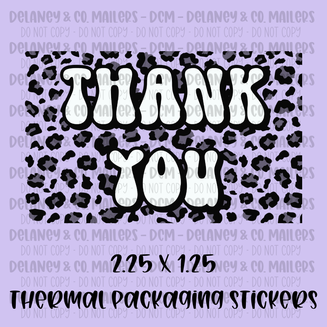 Thank You - 2.25x1.25 Thermal Pkg. Stickers