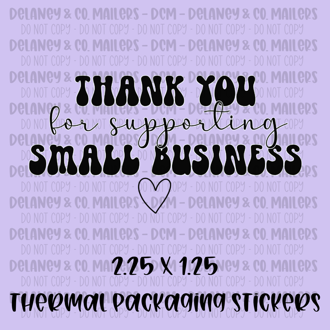 Thank You - 2.25x1.25 Thermal Pkg. Stickers