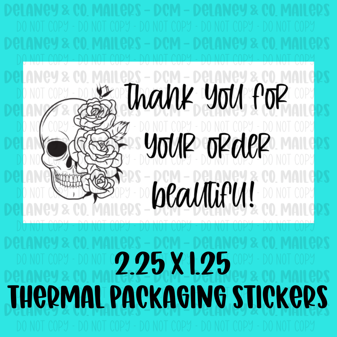 Thank You - 2.25x1.25 Thermal Pkg. Stickers