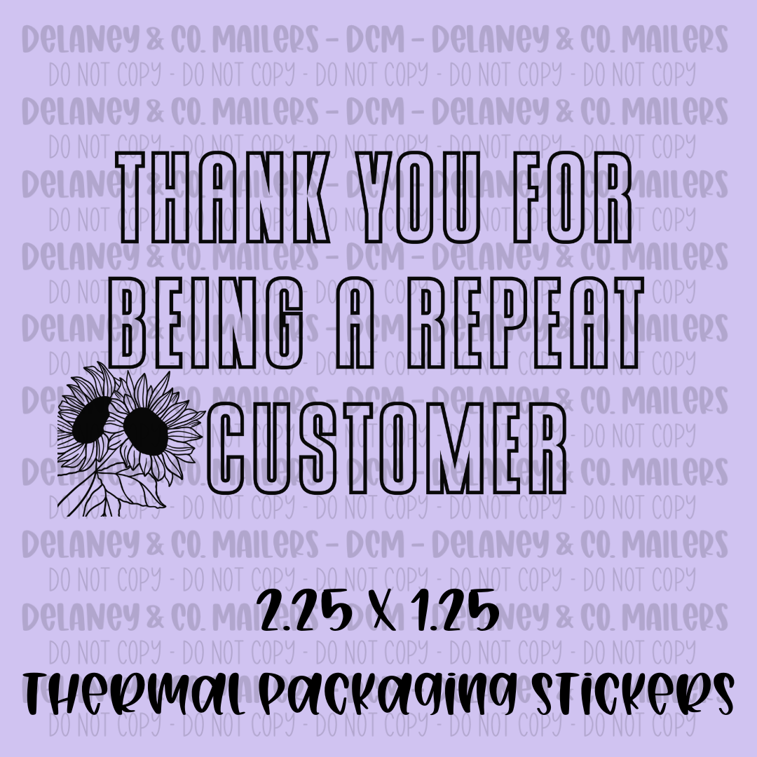 Thank You - 2.25x1.25 Thermal Pkg. Stickers