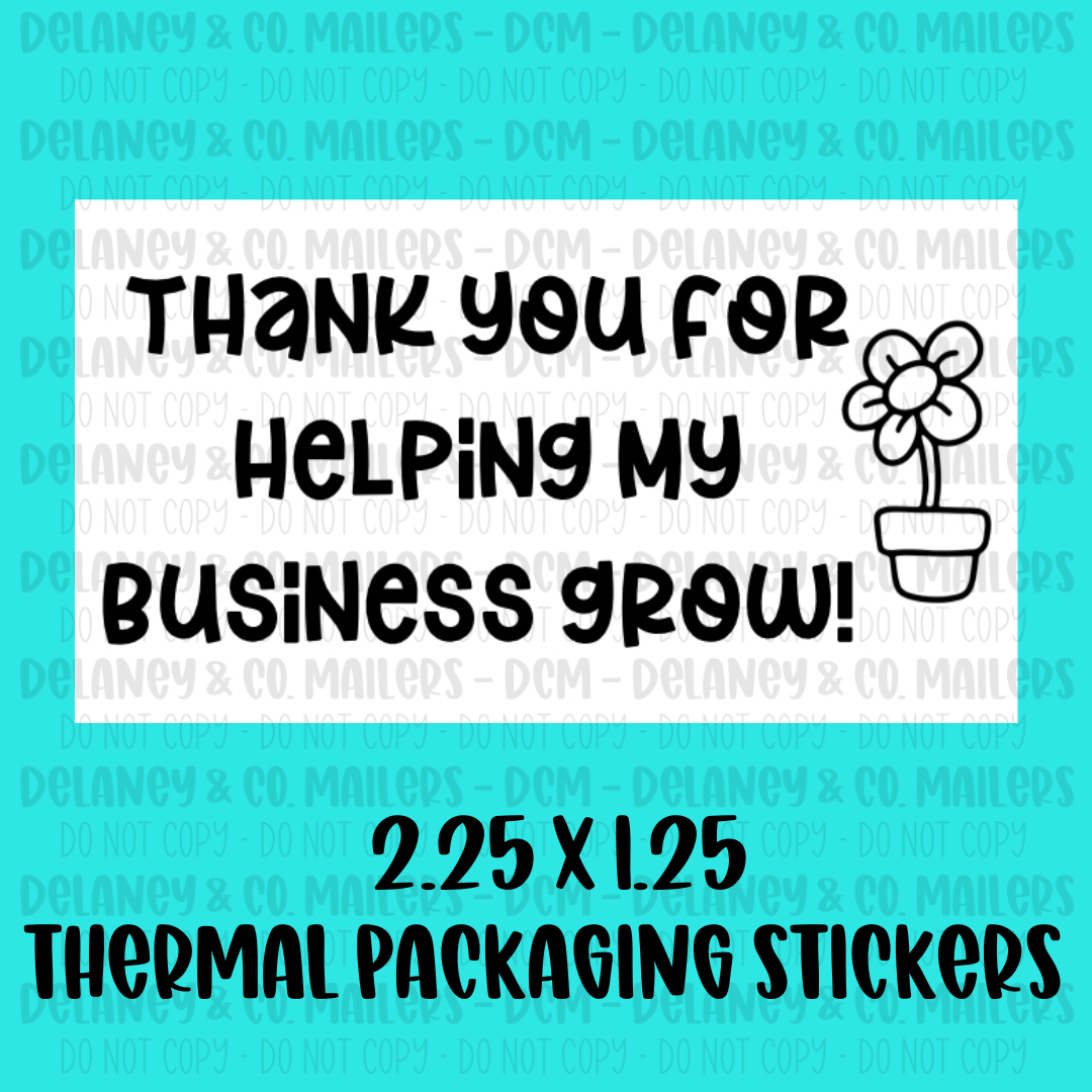 Thank You - 2.25x1.25 Thermal Pkg. Stickers